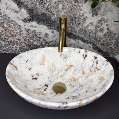 Умивальник (раковина) VBI PARMA S MARBLE WHITE GLOSSY накладний