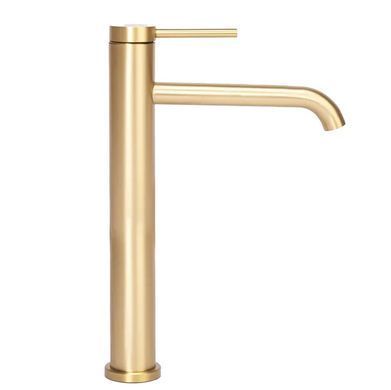 Змішувач для раковини (умивальника) REA CLIF BRUSHED GOLD золотий матовий високий