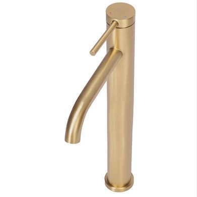Змішувач для раковини (умивальника) REA CLIF BRUSHED GOLD золотий матовий високий