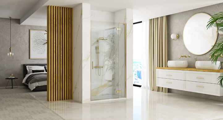 Душевая дверь REA HUGO 100 BRUSHED GOLD