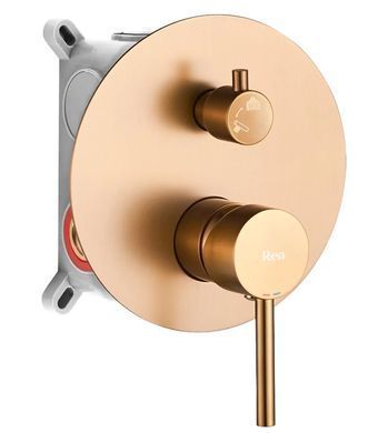 Душевая система REA LUNGO BRUSHED COPPER с изливом + BOX скрытого монтажа