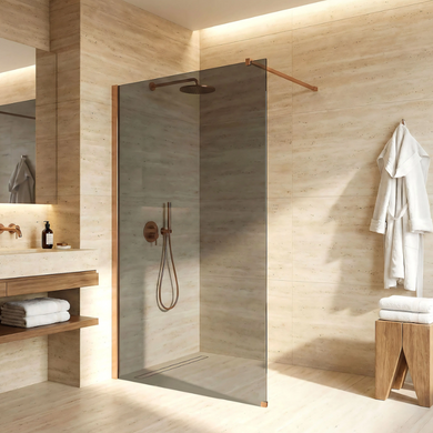 Душова стінка REA FLEXI 140 GREY BRUSHED COPPER