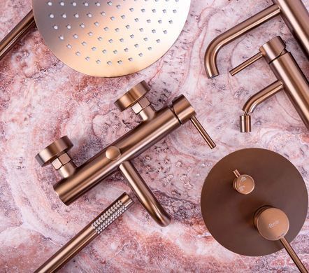 Душевая система REA LUNGO BRUSHED COPPER с изливом + BOX скрытого монтажа