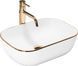 Умывальник (раковина) REA BELINDA WHITE GOLD EDGE накладной