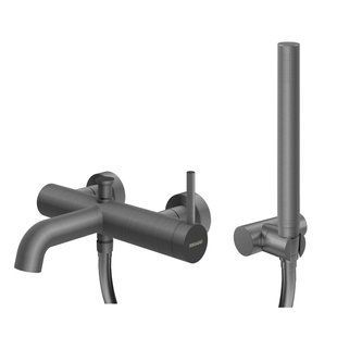 Смеситель для ванны и душа KOHLMAN AXEL GRAPHITE настенный с изливом
