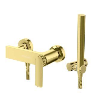 Смеситель для ванны и душа KOHLMAN EXPERIENCE BRUSHED GOLD настенный без излива