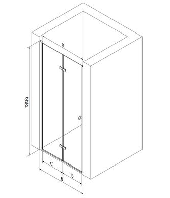 Душові двері MEXEN LIMA 110 GRAPHITE CHROME