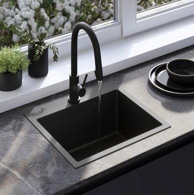 Стальная кухонная мойка REA LEO 50 BLACK