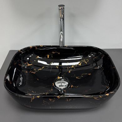 Умывальник (раковина) VBI RAVENNA BLACK LIGHTNING GLOSSY накладной