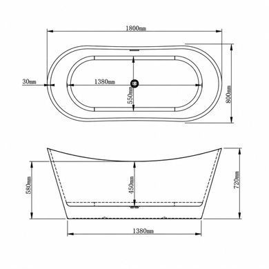 Ванна VBI MARMOLADA 180 x 80 окремостояча