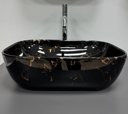 Умывальник (раковина) VBI RAVENNA BLACK LIGHTNING GLOSSY накладной