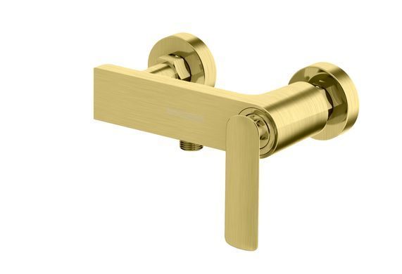 Змішувач для ванни та душу KOHLMAN EXPERIENCE BRUSHED GOLD настінний без виливу