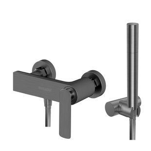 Смеситель для ванны и душа KOHLMAN EXPERIENCE GRAPHITE настенный без излива