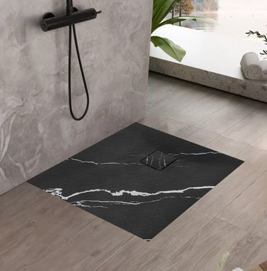 Душовий піддон REA MAGNUM 90x90 CARRARA BLACK
