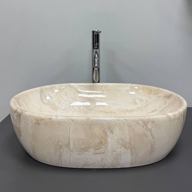 Умывальник (раковина) VBI MODENA S BEIGE STONE GLOSSY накладной