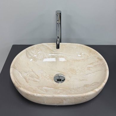 Умывальник (раковина) VBI MODENA S BEIGE STONE GLOSSY накладной