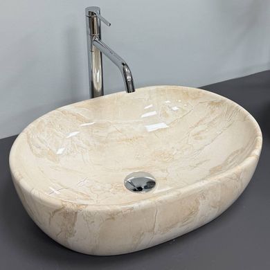 Умывальник (раковина) VBI MODENA S BEIGE STONE GLOSSY накладной