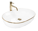 Умивальник (раковина) REA CLEO 61 WHITE GOLD EDGE накладний