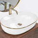 Умивальник (раковина) REA CLEO 61 WHITE GOLD EDGE накладний