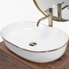 Умивальник (раковина) REA CLEO 61 WHITE GOLD EDGE накладний