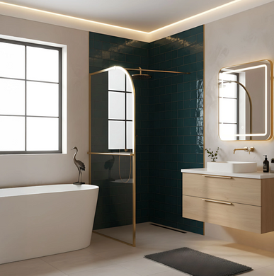 Душова стінка REA SKY 120 BRUSHED GOLD