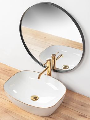 Умивальник (раковина) REA SOL WHITE GOLD EDGE накладний *