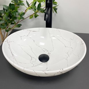 Умывальник (раковина) VBI PARMA WHITE STONE GLOSSY накладной