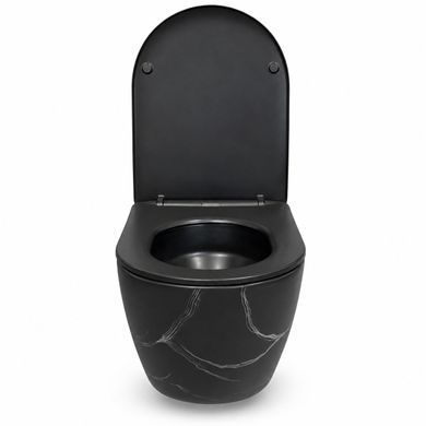 Подвесной унитаз VBI VULCANO BLACK STONE MATT TORNADO