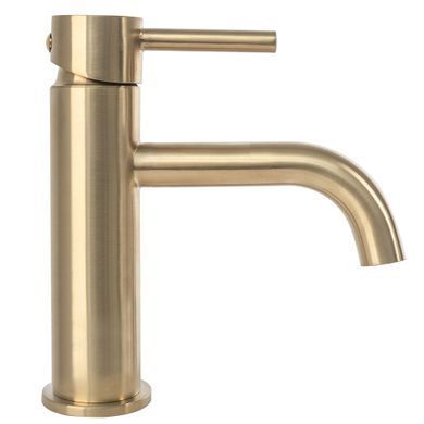 Змішувач для раковини (умивальника) REA LUNGO BRUSHED GOLD низький