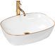 Умивальник (раковина) REA SOL WHITE GOLD EDGE накладний *