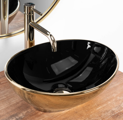 Умывальник (раковина) REA SOFIA GOLD BLACK накладной *