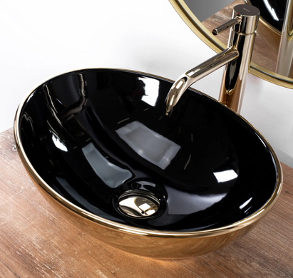 Умывальник (раковина) REA SOFIA GOLD BLACK накладной *