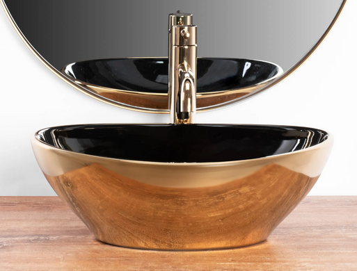 Умывальник (раковина) REA SOFIA GOLD BLACK накладной *
