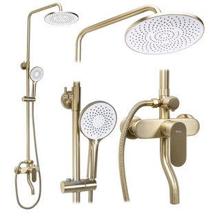 Душовий гарнітур REA DROP BRUSHED GOLD з виливом