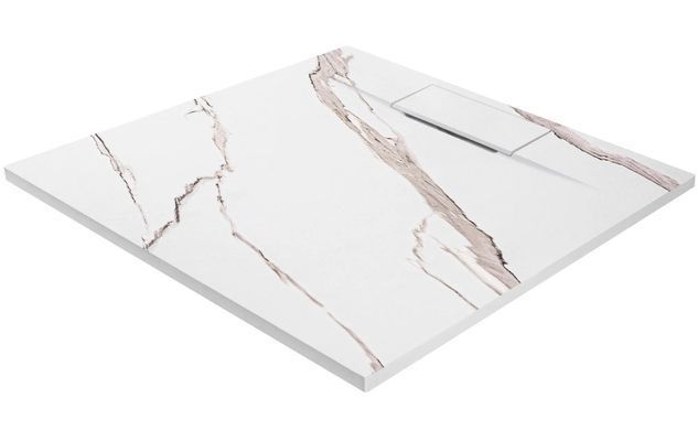 Душевой поддон REA BAZALT 90x90 CARRARA WHITE