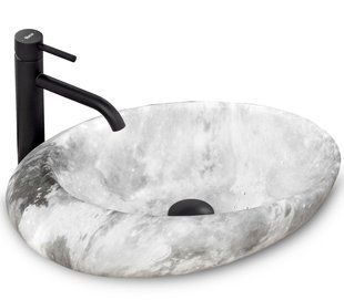 Умывальник (раковина) REA ROXY C STONE GREY MATT серый накладной