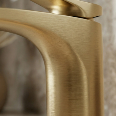 Смеситель для раковины REA VISION BRUSHED GOLD низкий