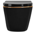 Подвесной унитаз REA CARLO BLACK MINI FLAT GOLD EDGE черный