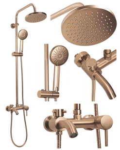 Душевой гарнитур REA LUIS BRUSHED COPPER с изливом