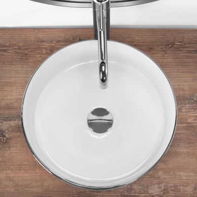 Умивальник (раковина) REA SAMI BRUSHED SILVER WHITE накладний