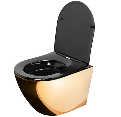 Підвісний унітаз REA CARLO FLAT MINI GOLD BLACK *