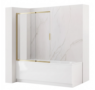 Шторка для ванны REA DARIO 80 BRUSHED GOLD подвижная