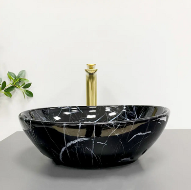 Умывальник (раковина) VBI PARMA BLACK STONE GLOSSY накладной