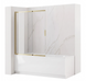 Шторка для ванны REA DARIO 80 BRUSHED GOLD подвижная